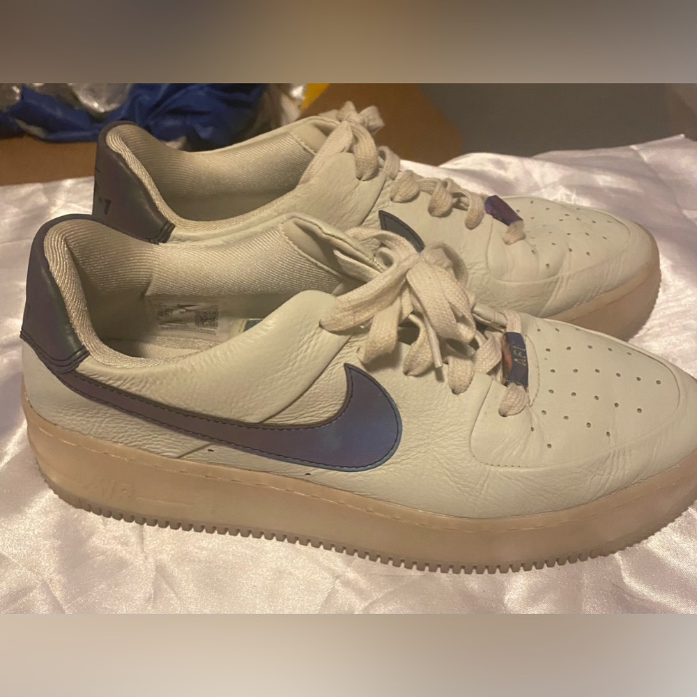Holographic purple sage platform AF1- Size 10.5